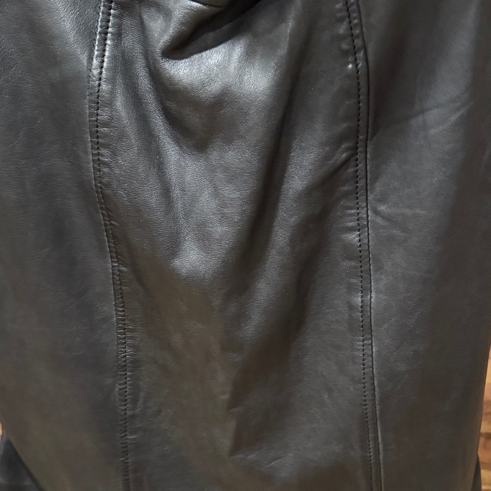 Armani Exchange Elegant Black Genuine Leather Strapless Dress - Picture 4 of 10